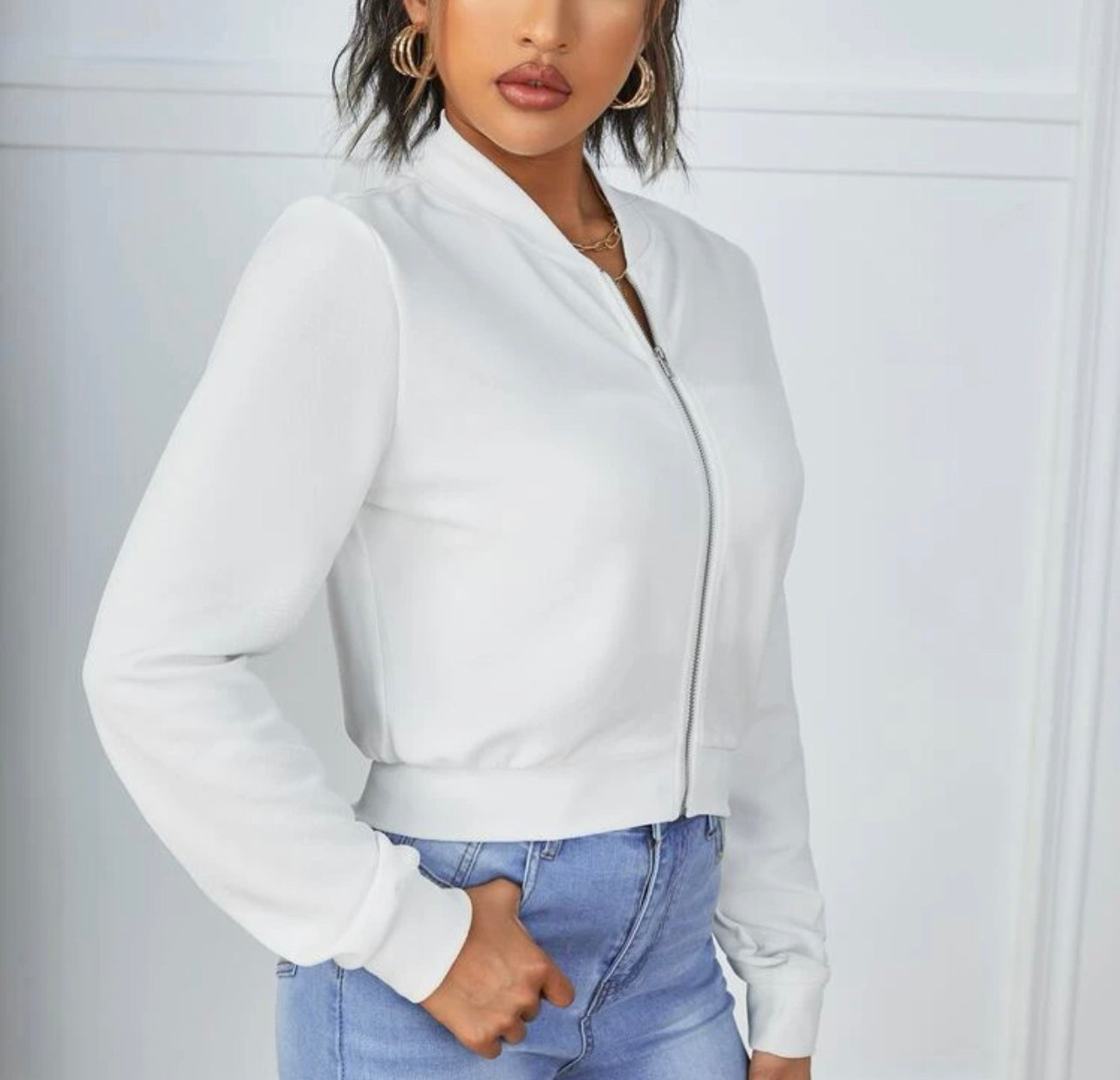 White Bomber Jacket